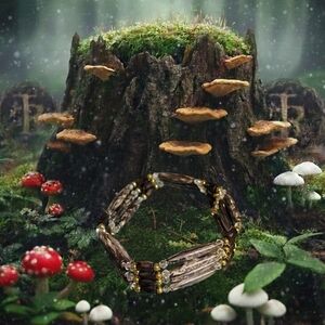 Gothic Forest Magnetite & Marble Bead Wrap Bracelet